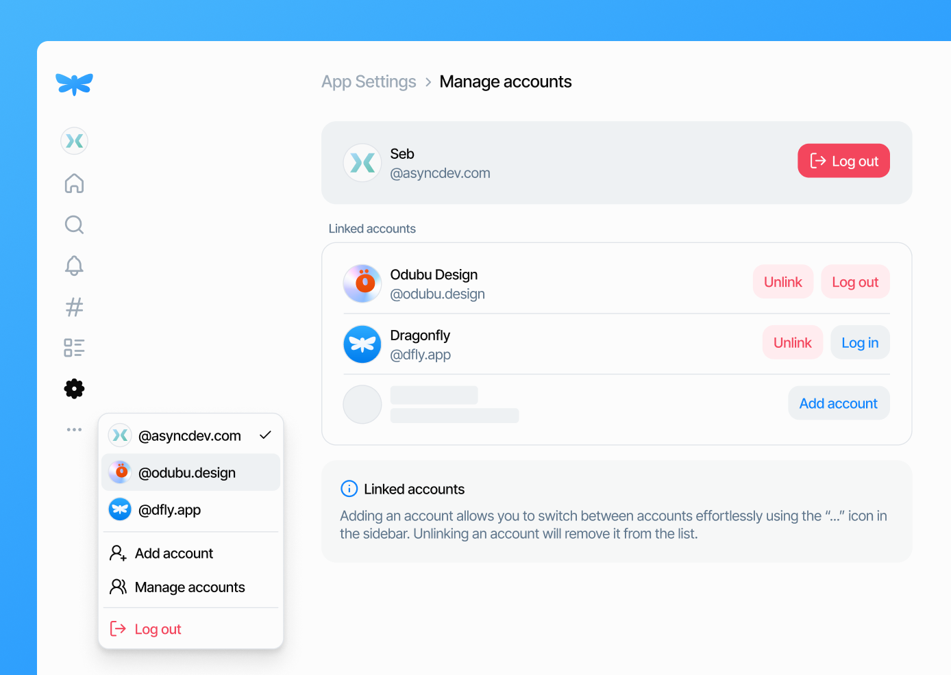 Dragonfly Settings Menu